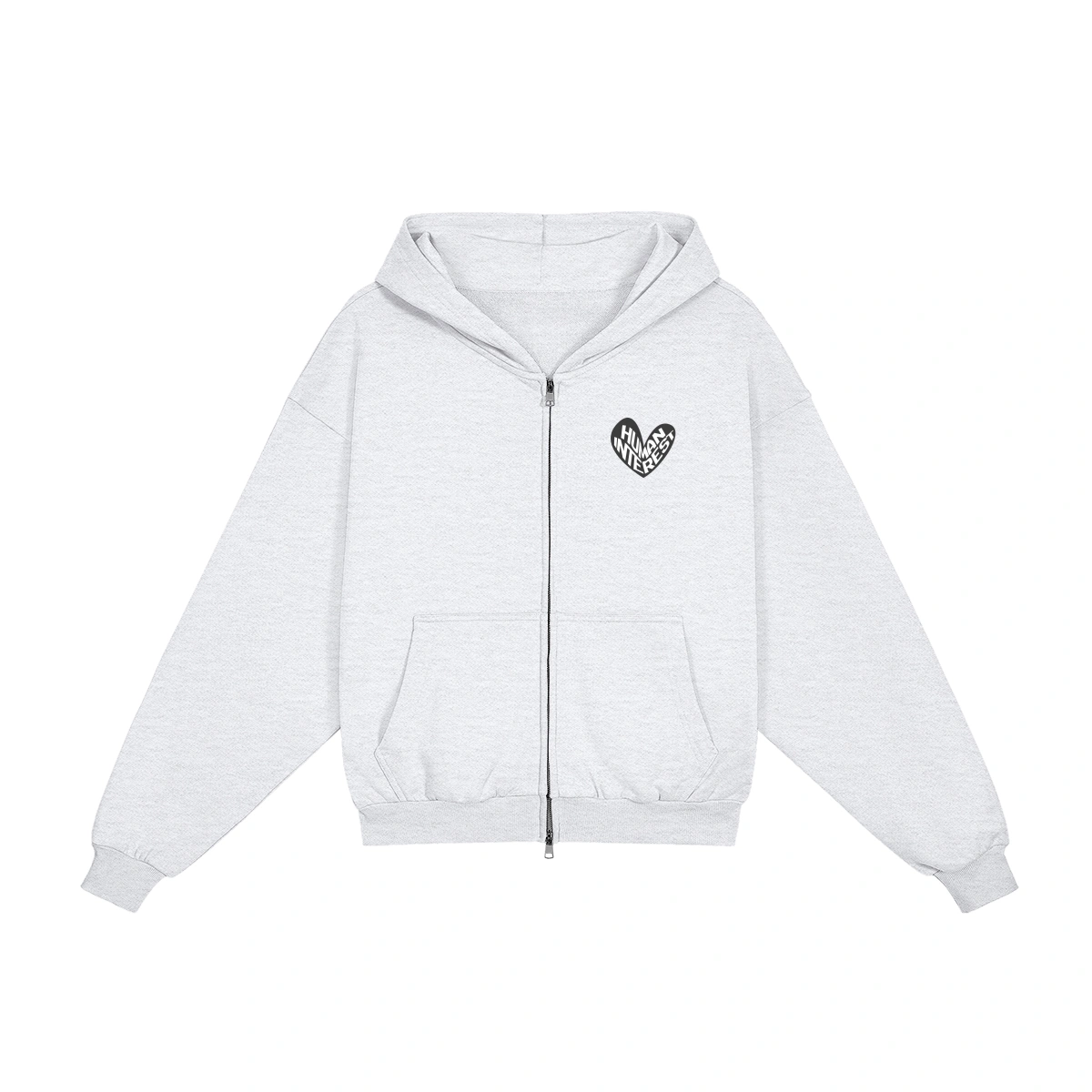 Heart Zip Up Grey
